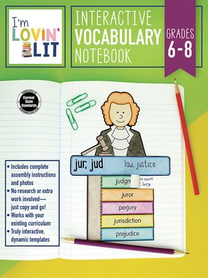 cover image of I'm Lovin' Lit Interactive Vocabulary Notebook, Grades 6--8